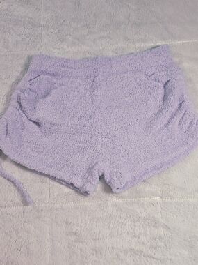 Plush Lavender Athletic Lounge Shorts with Elastic Waist(NIA-02)